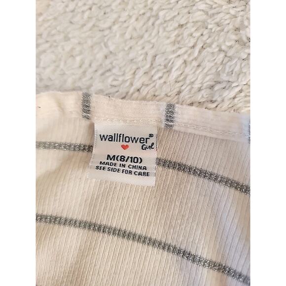 Long Sleeve Silver Stripe t-shirt w/ Green Sparkle Vest Size Medium Girls - Picture 5 of 9